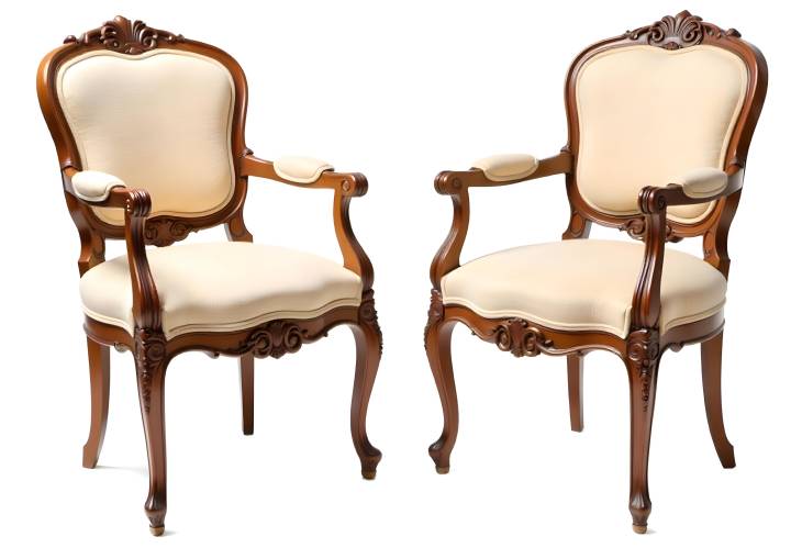 Sophisticated Seating Antique Biedermeier Chairs with Authentic Fabric